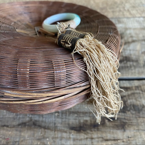Vintage Wicker Woven Storage Basket With Lid